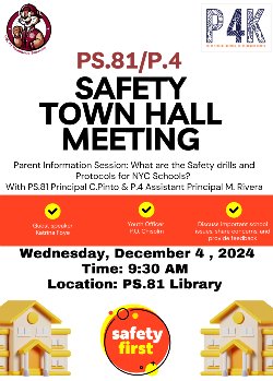 P4 and PS 81 Safety Town Hall Meeting December 4 2024